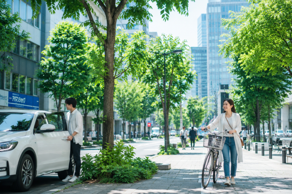 車と自転車の生活スタイルの違い