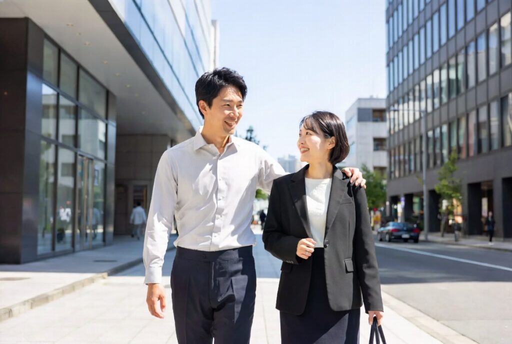 札幌の地場企業やオフィス街でカルチャーギャップを乗り越えて働くUターン転職者のイメージ