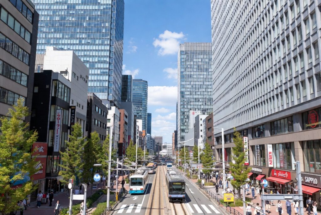 職住近接で通勤時間を短縮できる札幌市中央区のオフィス街のイメージ