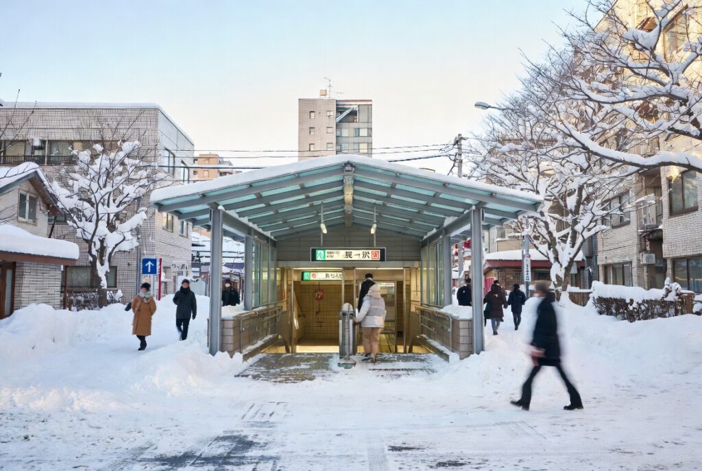 札幌の一人暮らしの賃貸契約で注意すべき冬の除雪やマンション共用部のイメージ