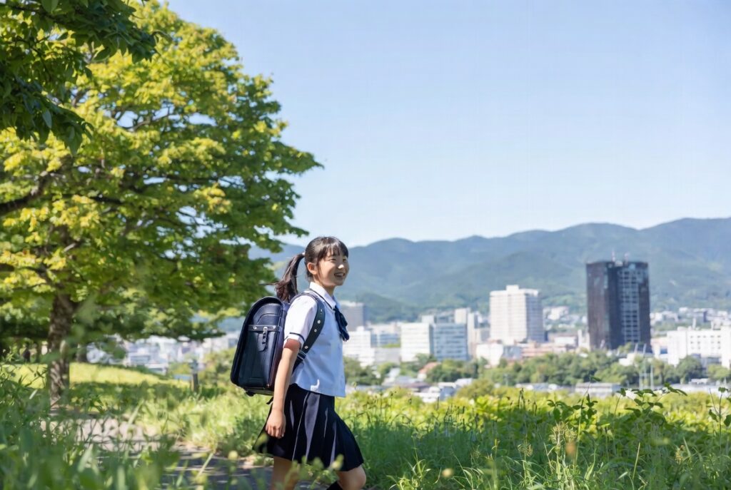 札幌の優れた教育環境と快適な住まいを手に入れて笑顔で過ごす子どものイメージ