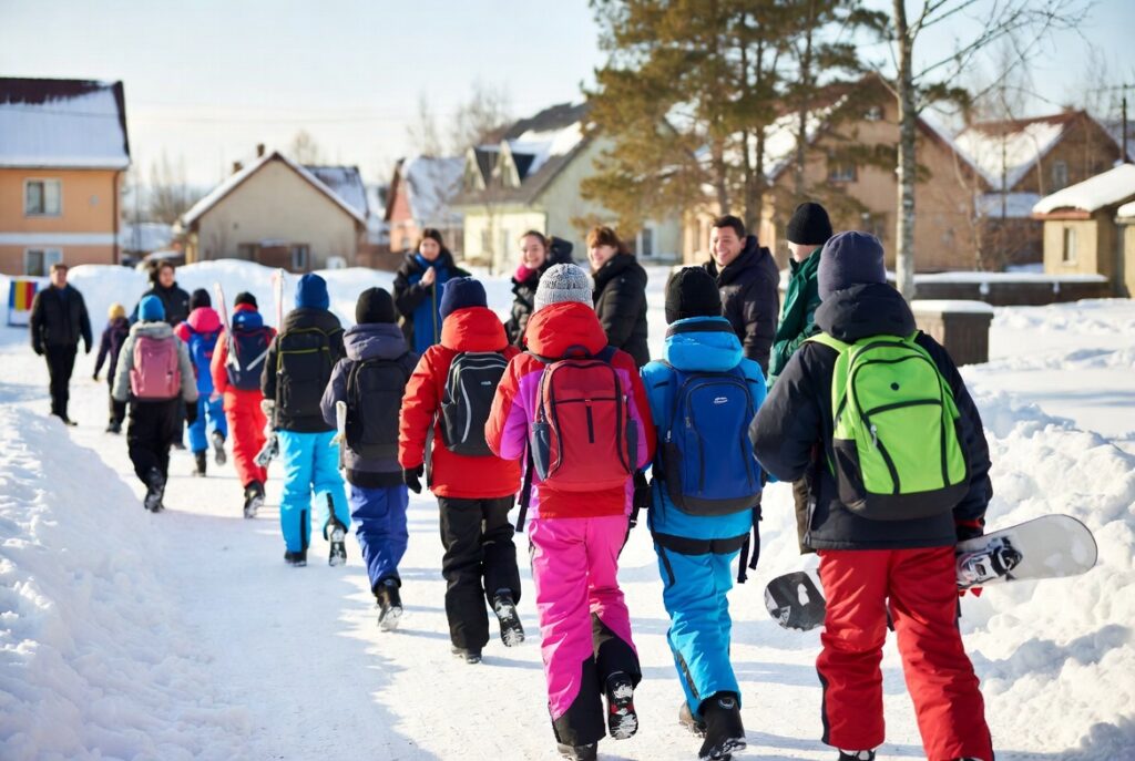 札幌の冬の通学路やスクールゾーンにおける子どもの安全と除雪環境のイメージ