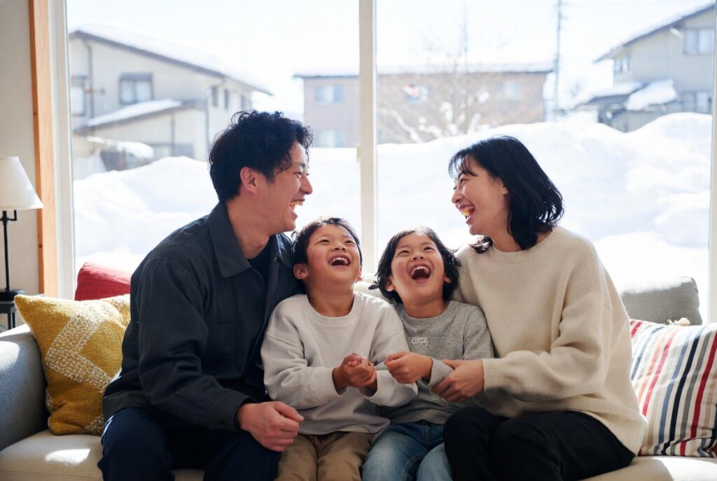 札幌移住を成功させて豊かな新生活を送る家族のイメージ
